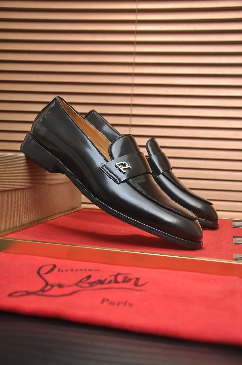 Men's shoes 💰620💶 [Chrstian Loubotin] Red-soled shoes 💋Original mold opening, the highest version on the market, purely handmade ➕Imported cowhide uppers, first-layer water-dyed cowhide lining! Original EU high-gloss outsole. 38 to 45 (45 customized)